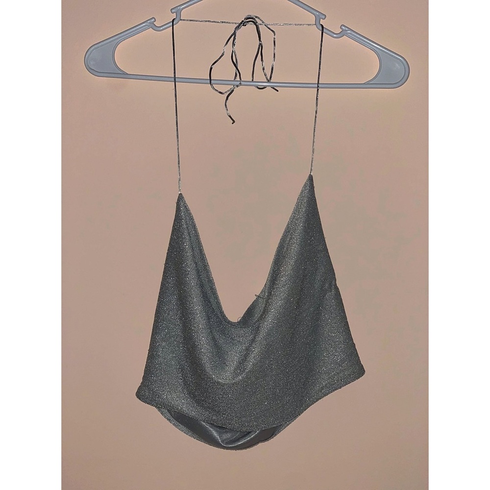 Silver Sparkly crop top